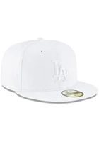 New Era Los Angeles Dodgers Mens White Tonal Basic 59FIFTY Fitted Hat