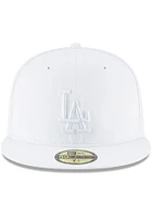 New Era Los Angeles Dodgers Mens White Tonal Basic 59FIFTY Fitted Hat