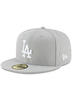 New Era Los Angeles Dodgers Mens Grey Basic 59FIFTY Fitted Hat