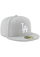 New Era Los Angeles Dodgers Mens Grey Basic 59FIFTY Fitted Hat