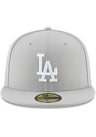 New Era Los Angeles Dodgers Mens Grey Basic 59FIFTY Fitted Hat