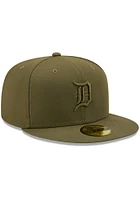 New Era Detroit Tigers Mens Olive Color Pack 59FIFTY Fitted Hat