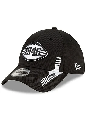 New Era Cleveland Browns Mens Black 2021 Sideline Home 39THIRTY Flex Hat