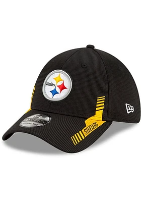 New Era Pittsburgh Steelers Mens Black 2021 Sideline Home 39THIRTY Classic Flex Hat