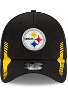 New Era Pittsburgh Steelers Mens Black 2021 Sideline Home 39THIRTY Classic Flex Hat