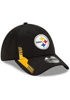 New Era Pittsburgh Steelers Mens Black 2021 Sideline Home 39THIRTY Classic Flex Hat