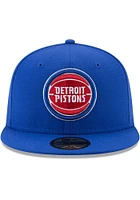 New Era Detroit Pistons Mens Blue Primary 59FIFTY Fitted Hat