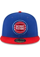 New Era Detroit Pistons Mens Blue 2T 59FIFTY Fitted Hat