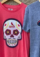 New Era St Louis Cardinals Red Sugar Skull Graphic Short Sleeve T Shirt