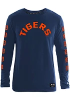 New Era Detroit Tigers Navy Blue Sleeve Repeating Long T Shirt