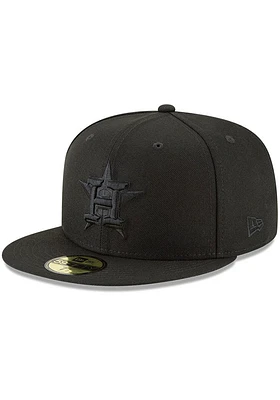 New Era Houston Astros Mens Black on Basic 59FIFTY Fitted Hat