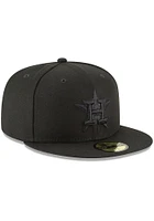 New Era Houston Astros Mens Black on Basic 59FIFTY Fitted Hat