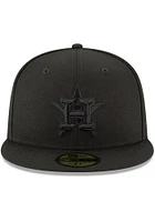 New Era Houston Astros Mens Black on Basic 59FIFTY Fitted Hat