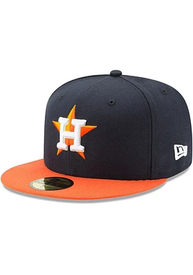 New Era Houston Astros Mens Blue 2T Road 2017 59FIFTY Fitted Hat