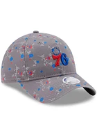 New Era Philadelphia 76ers Grey JR Blossom 9TWENTY Youth Adjustable Hat