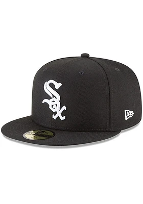 New Era Chicago White Sox Mens Black Basic 59FIFTY Fitted Hat