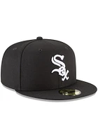 New Era Chicago White Sox Mens Black Basic 59FIFTY Fitted Hat