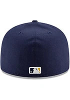New Era Milwaukee Brewers Mens Navy Blue AC On-Field Home 59FIFTY Fitted Hat
