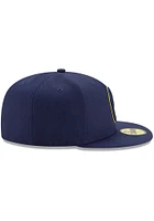 New Era Milwaukee Brewers Mens Navy Blue AC On-Field Home 59FIFTY Fitted Hat