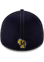 New Era Milwaukee Brewers Mens Navy Blue Team Neo 39THIRTY Flex Hat