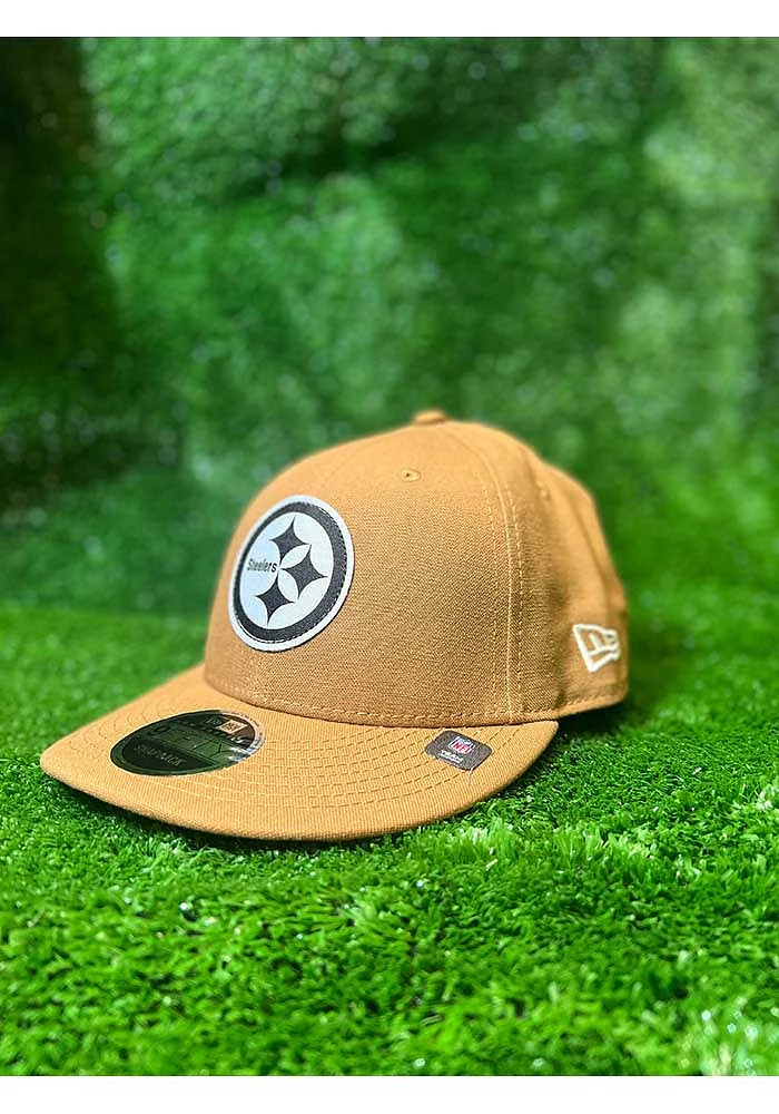 New Era Pittsburgh Steelers Tan PIT Steelers Tan Tonal Custom Logo Canvas LP9FIFTY Mens Snapback H..