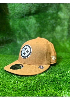New Era Pittsburgh Steelers Tan PIT Steelers Tan Tonal Custom Logo Canvas LP9FIFTY Mens Snapback H..