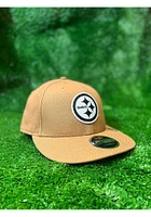 New Era Pittsburgh Steelers Tan PIT Steelers Tan Tonal Custom Logo Canvas LP9FIFTY Mens Snapback H..