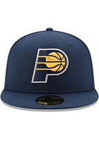New Era Indiana Pacers Mens Navy Blue Basic 59FIFTY Fitted Hat