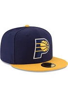 New Era Indiana Pacers Mens Navy Blue 2T Basic 59FIFTY Fitted Hat