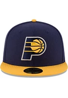 New Era Indiana Pacers Mens Navy Blue 2T Basic 59FIFTY Fitted Hat
