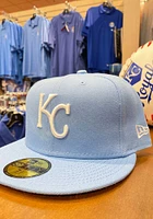 New Era Kansas City Royals Mens Blue KC Sky GCP Grey UV 59FIFTY Fitted Hat