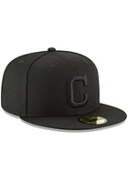 New Era Cleveland Guardians Mens Black on 59FIFTY Fitted Hat