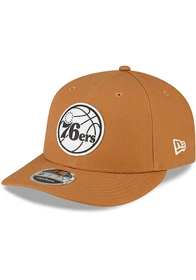 New Era Philadelphia 76ers Tan Philadelphia 76ers Tan Tonal Logo CustomsCanvas LP9FIFTY Mens Snapb..