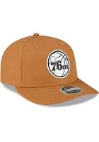 New Era Philadelphia 76ers Tan Philadelphia 76ers Tan Tonal Logo CustomsCanvas LP9FIFTY Mens Snapb..