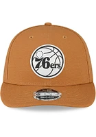 New Era Philadelphia 76ers Tan Philadelphia 76ers Tan Tonal Logo CustomsCanvas LP9FIFTY Mens Snapb..