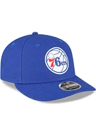New Era Philadelphia 76ers Blue Philadelphia 76ers blue Tonal Logo Custom Canvas LP9FIFTY Mens Sna..
