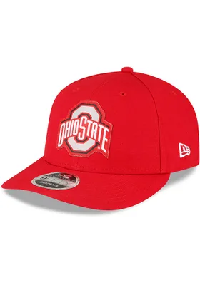 New Era Ohio State Buckeyes Red Ohio St Buckeyes Red Tonal Logo Custom Canvas LP9FIFTY Mens Snap..