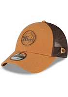 New Era Philadelphia 76ers Philadelphia 76ers Tonal Canvas Trucker 9FORTY Adjustable Hat - Tan