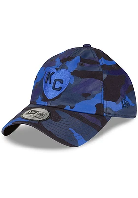 New Era Kansas City Monarchs KC Monarchs Tonal Camo Casual Classic Adjustable Hat - Blue