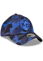 New Era Kansas City Monarchs KC Monarchs Tonal Camo Casual Classic Adjustable Hat - Blue