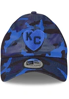 New Era Kansas City Monarchs KC Monarchs Tonal Camo Casual Classic Adjustable Hat - Blue