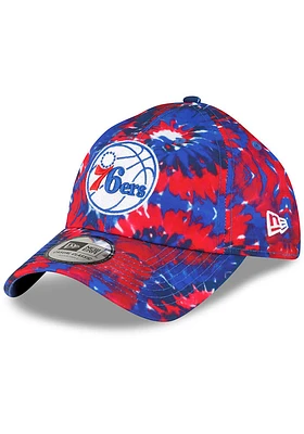 New Era Philadelphia 76ers Philadelphia 76ers 3-Tone Tie Dye Casual Classic Adjustable Hat - Blue