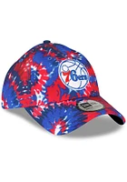 New Era Philadelphia 76ers Philadelphia 76ers 3-Tone Tie Dye Casual Classic Adjustable Hat - Blue