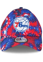 New Era Philadelphia 76ers Philadelphia 76ers 3-Tone Tie Dye Casual Classic Adjustable Hat - Blue