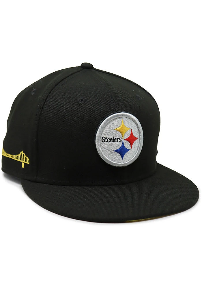 New Era Pittsburgh Steelers Mens Black City Landmark UV 59FIFTY Fitted Hat
