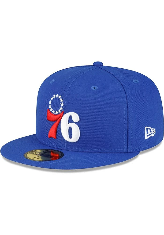 New Era Philadelphia 76ers Mens Blue City Landmark UV 59FIFTY Fitted Hat