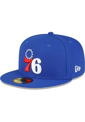 New Era Philadelphia 76ers Mens Blue City Landmark UV 59FIFTY Fitted Hat