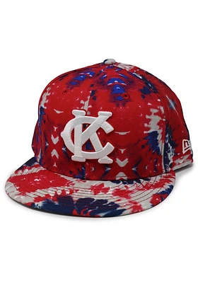 New Era Kansas City Monarchs Mens Red KC 3-Tone Tie Dye 59FIFTY Fitted Hat