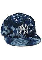 New Era York Yankees Mens Navy Blue NY 3-Tone Tie Dye 59FIFTY Fitted Hat