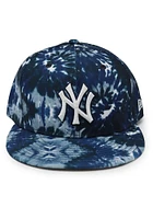 New Era York Yankees Mens Navy Blue NY 3-Tone Tie Dye 59FIFTY Fitted Hat